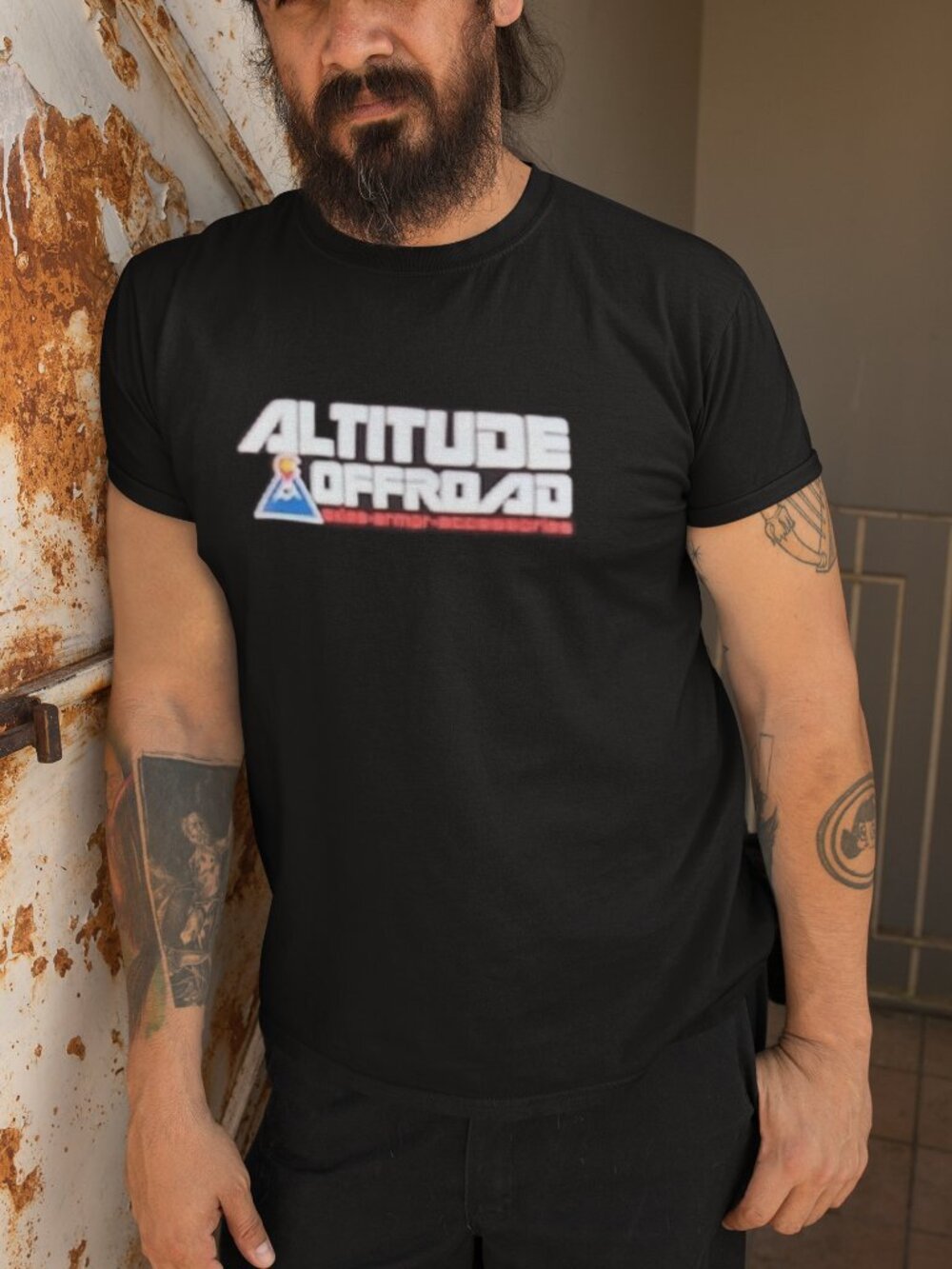 Next Level Size L Men's Black Altitude Offroad Colorado Logo Tee